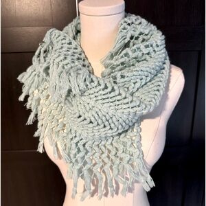 Short Fringed Infinity Scarf BNWT
